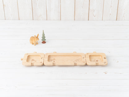 Rubberwood Forest Puzzle Plate Set