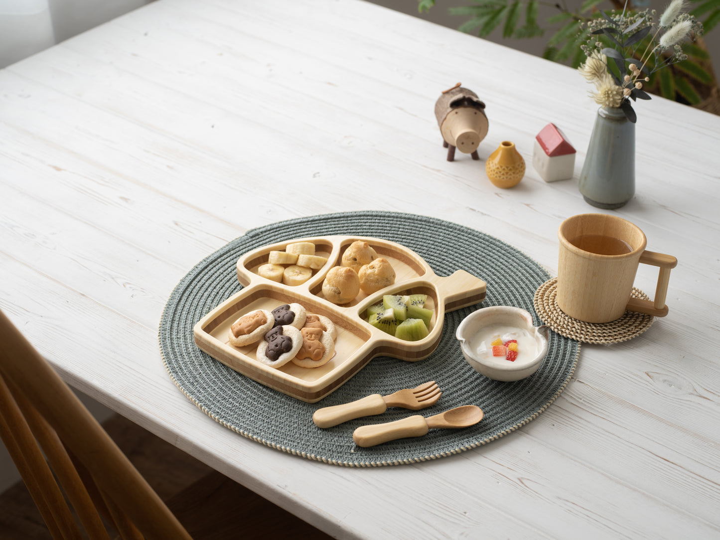 Bamboo Mushroom House Plate Set