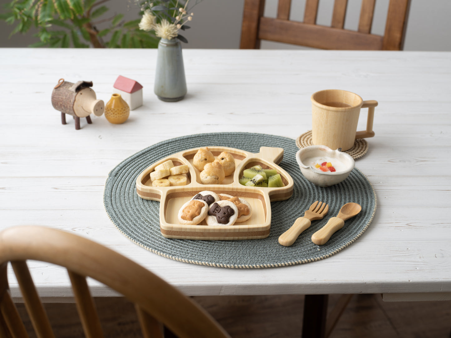 Bamboo Mushroom House Plate Set