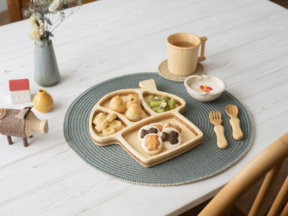 Bamboo Mushroom House Plate Set