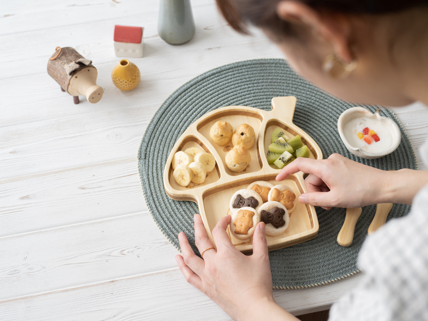 Bamboo Mushroom House Plate Set